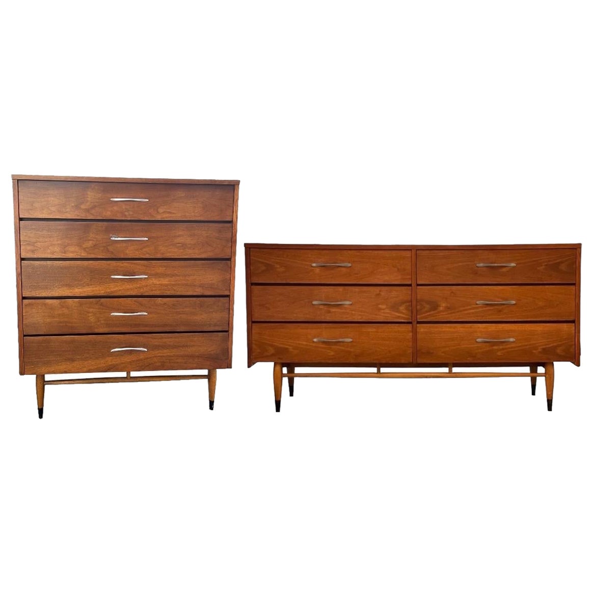 Vintage Mid Century Modern Dresser Dovetail Drawers by Andre Bus Lane