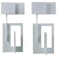 A Pair of "Kit" White Sculptural Lamps,  Gaspare Asaro for Esperia