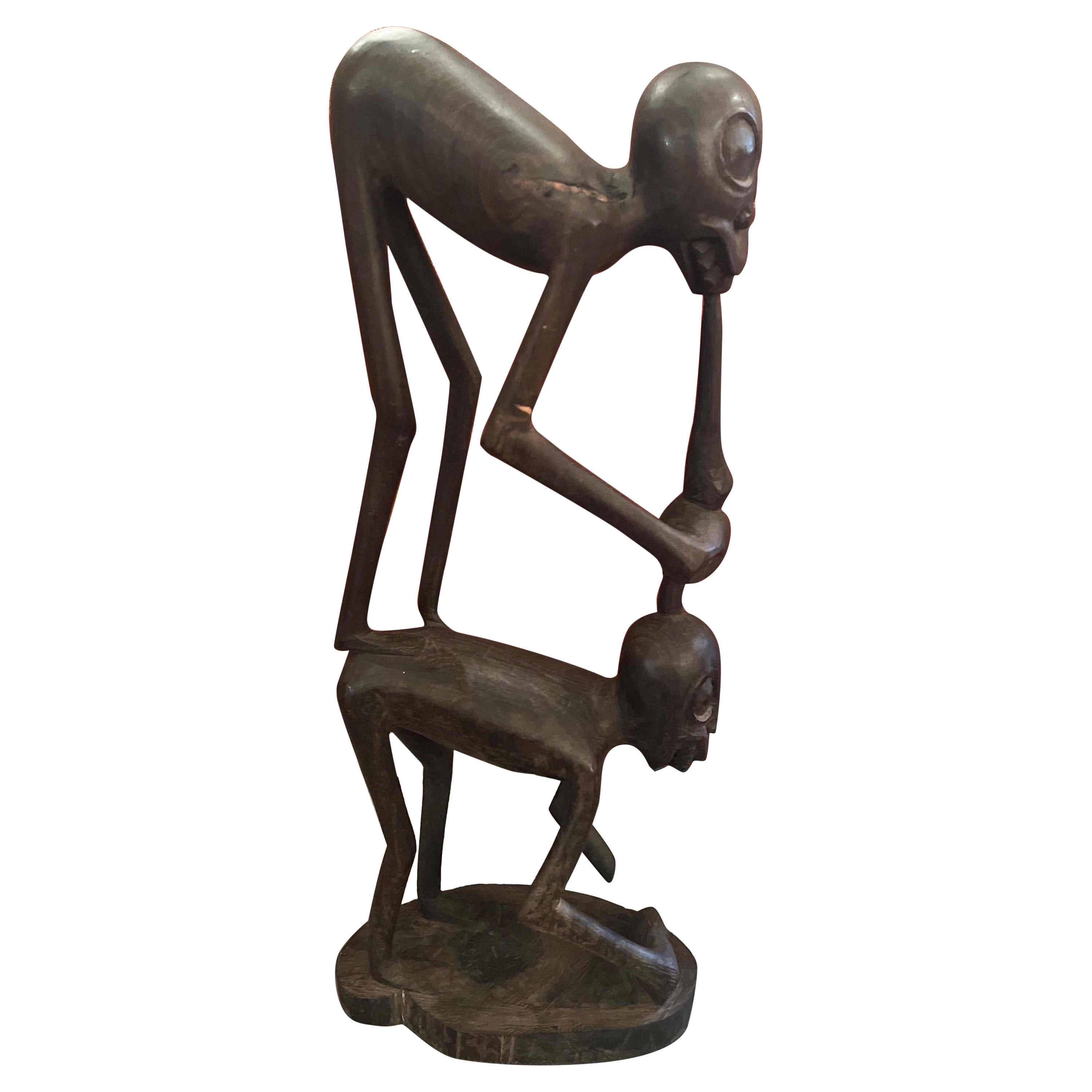 Vintage Makonde Blackwood Sculpture From Tanzania For Sale