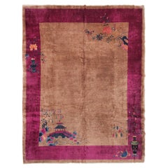 Tapis Art Déco ancien chinois ancien de Walter Nichols Tapis de 1920 9x12 277 cm x 348 cm