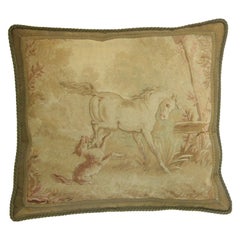 Circa 1850 Antique French Aubusson Tapestry Pillow