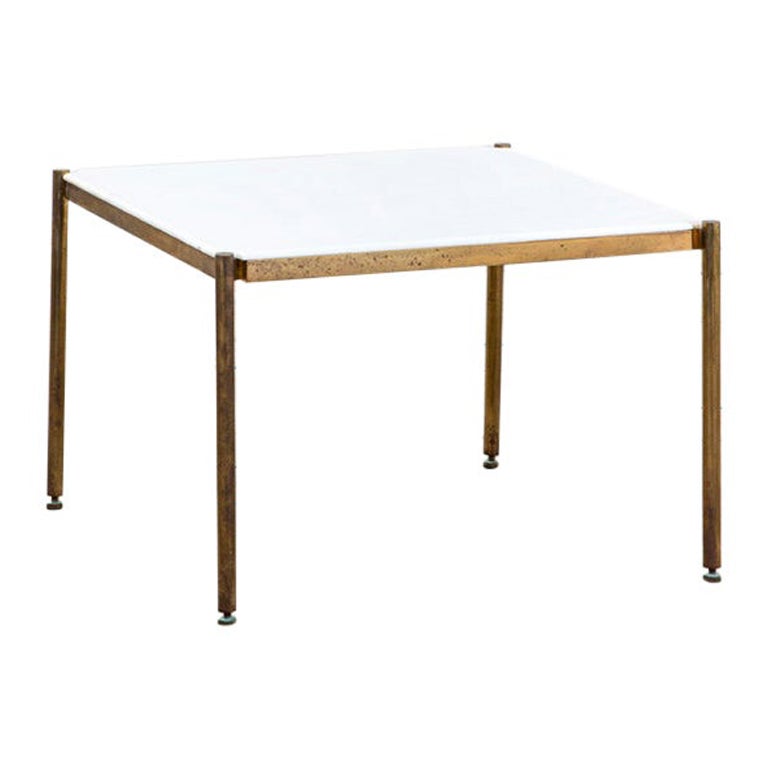 20th Century Osvaldo Borsani Low Table in Metal and Marble for Tecno For Sale