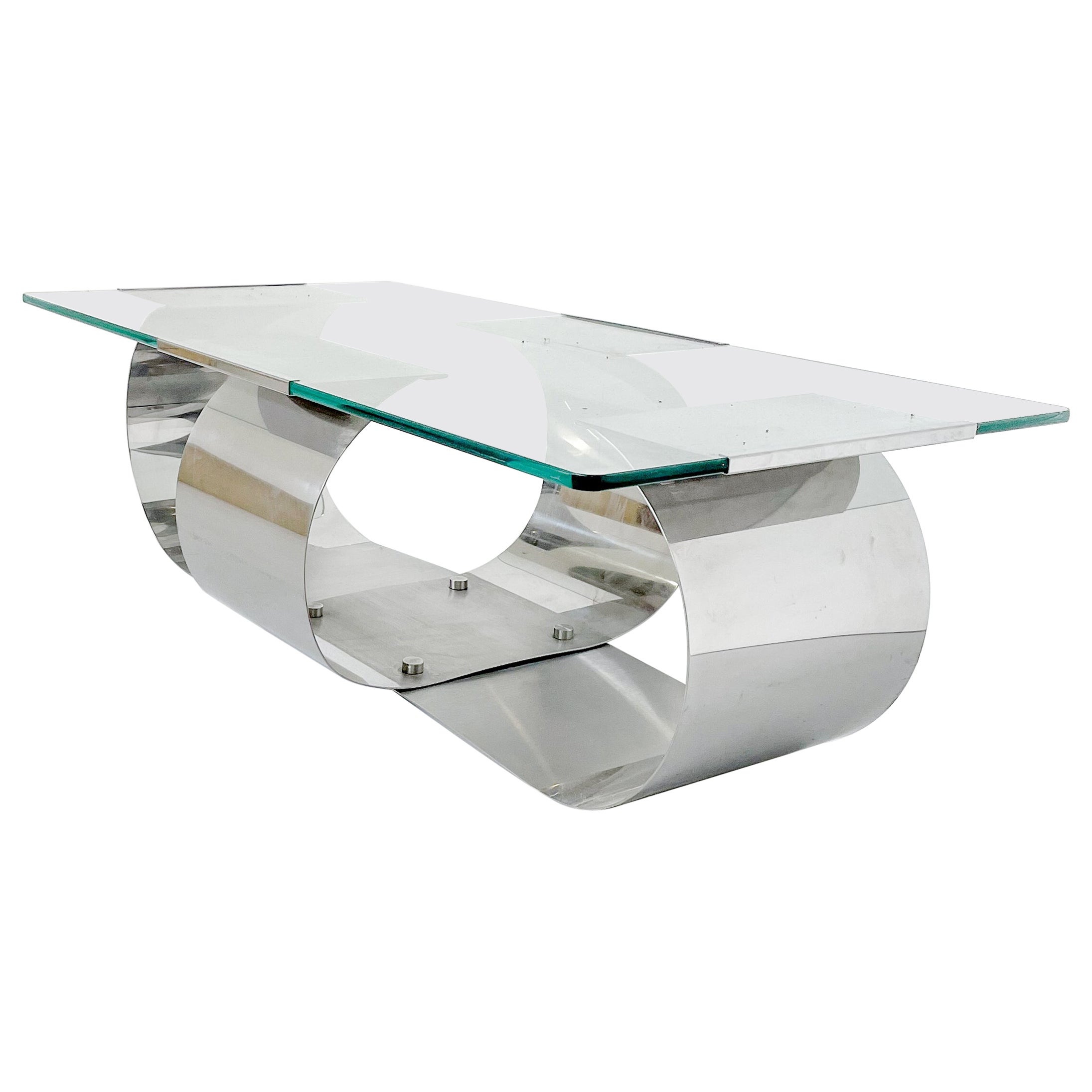 Mid-Century Modern Coffee Table in the style of François Monnet, 1970s For Sale
