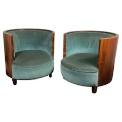 Vintage Pair of Art Deco armchairs of Italian manufacture from the 30s