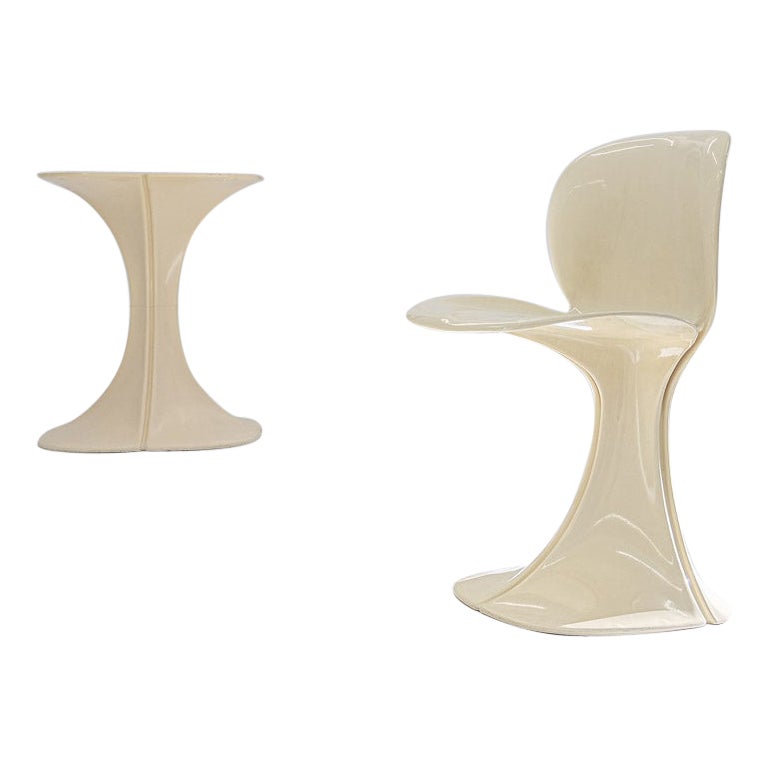 8810 Flower Chair and Table Leg by Pierre Paulin for Boro Belgium, 1973 For Sale