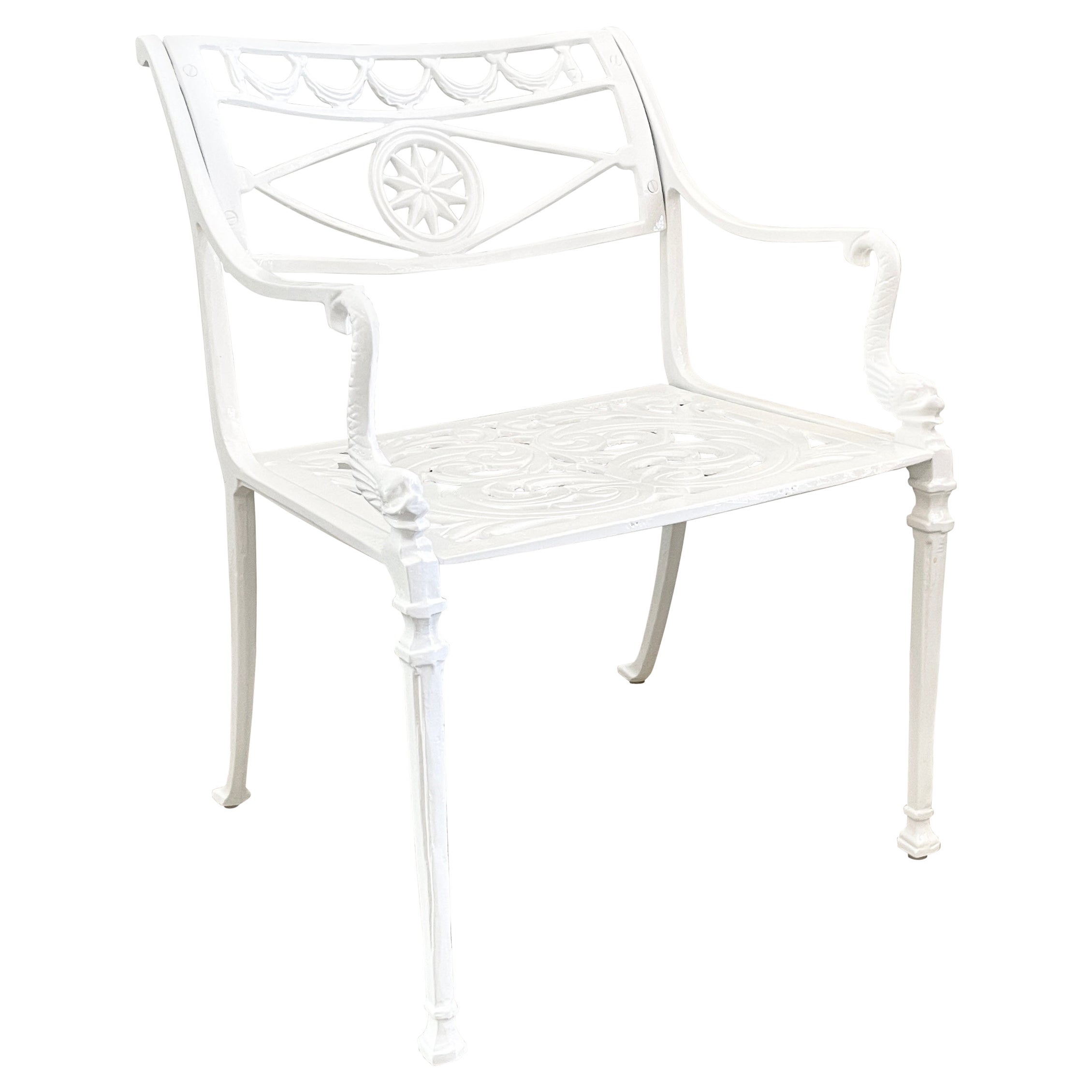 1950s Dolphin Arm Patio Chairs in Fresh White For Sale at 1stDibs