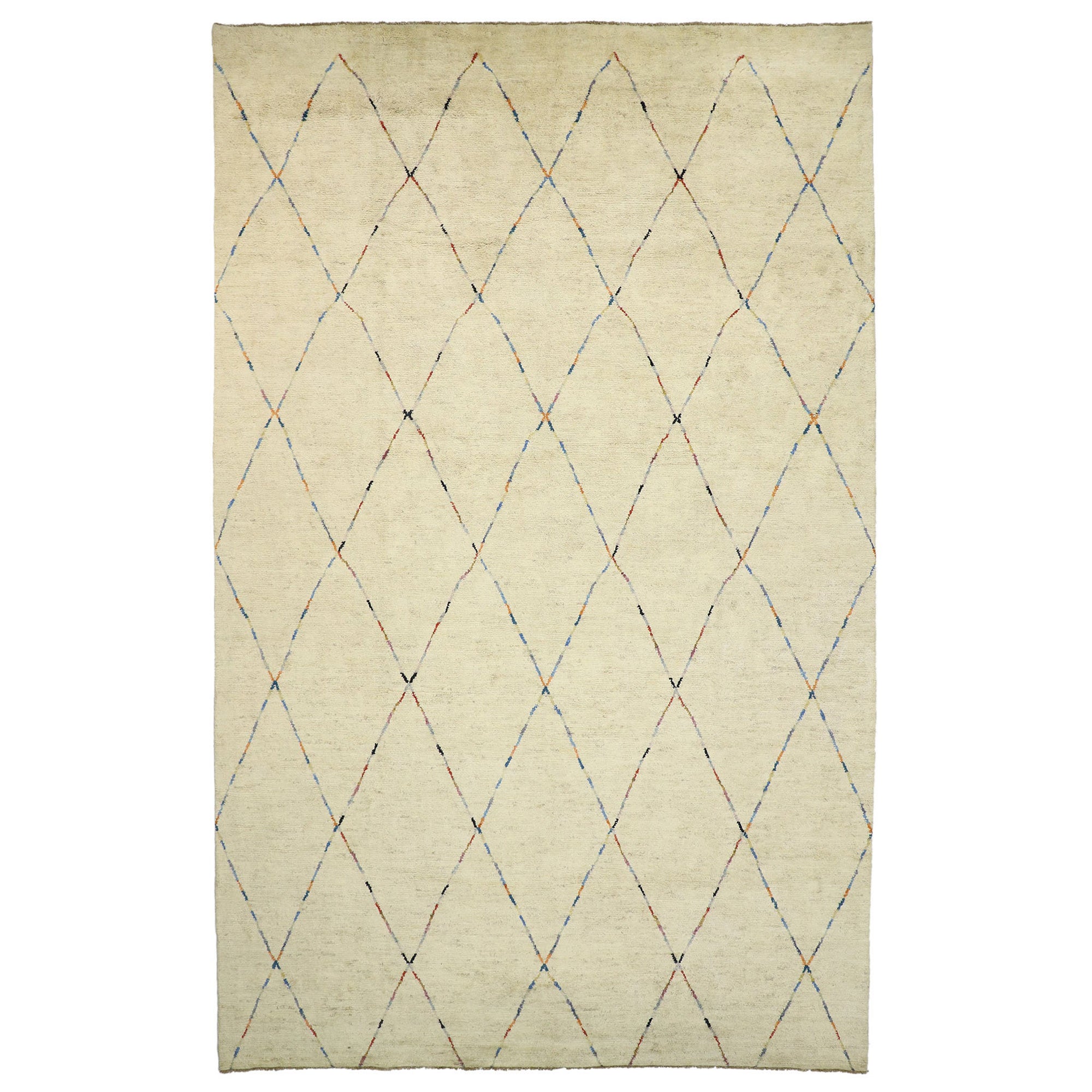 Contemporary Room Size Moroccan 12 x 20 Rug For Sale