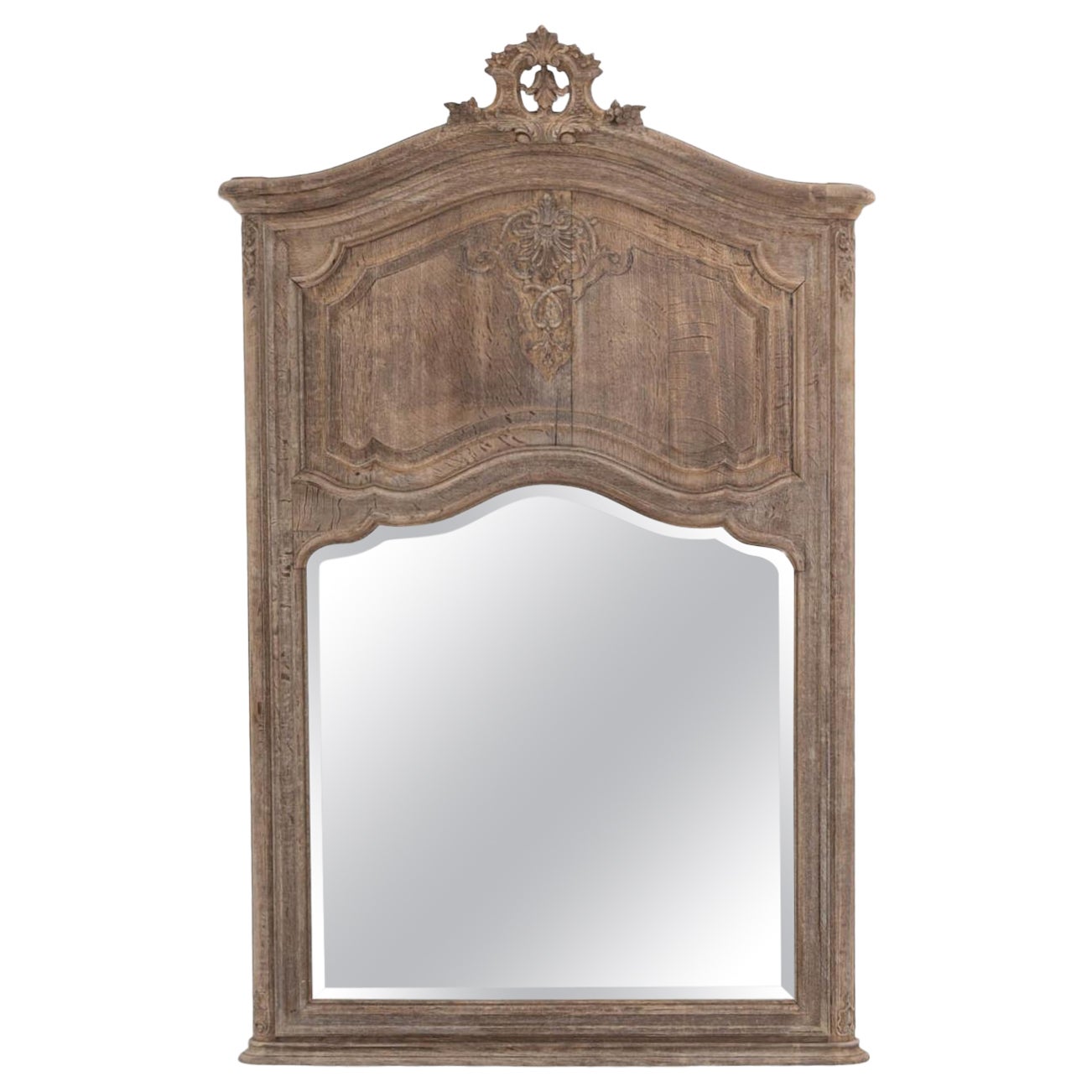 19th Century Belgian Oak Trumeau Mirror