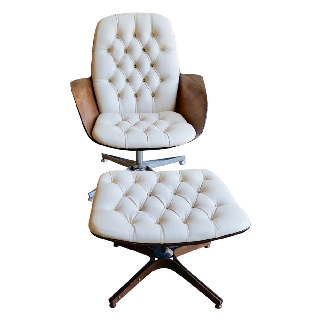 George Mulhauser Bent Plywood Mid Century Lounge Chair und Ottoman