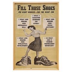 1950s Framed “FILL THOSE SHOES” Job Training Poster