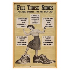 1950s Framed “FILL THOSE SHOES” Job Training Poster