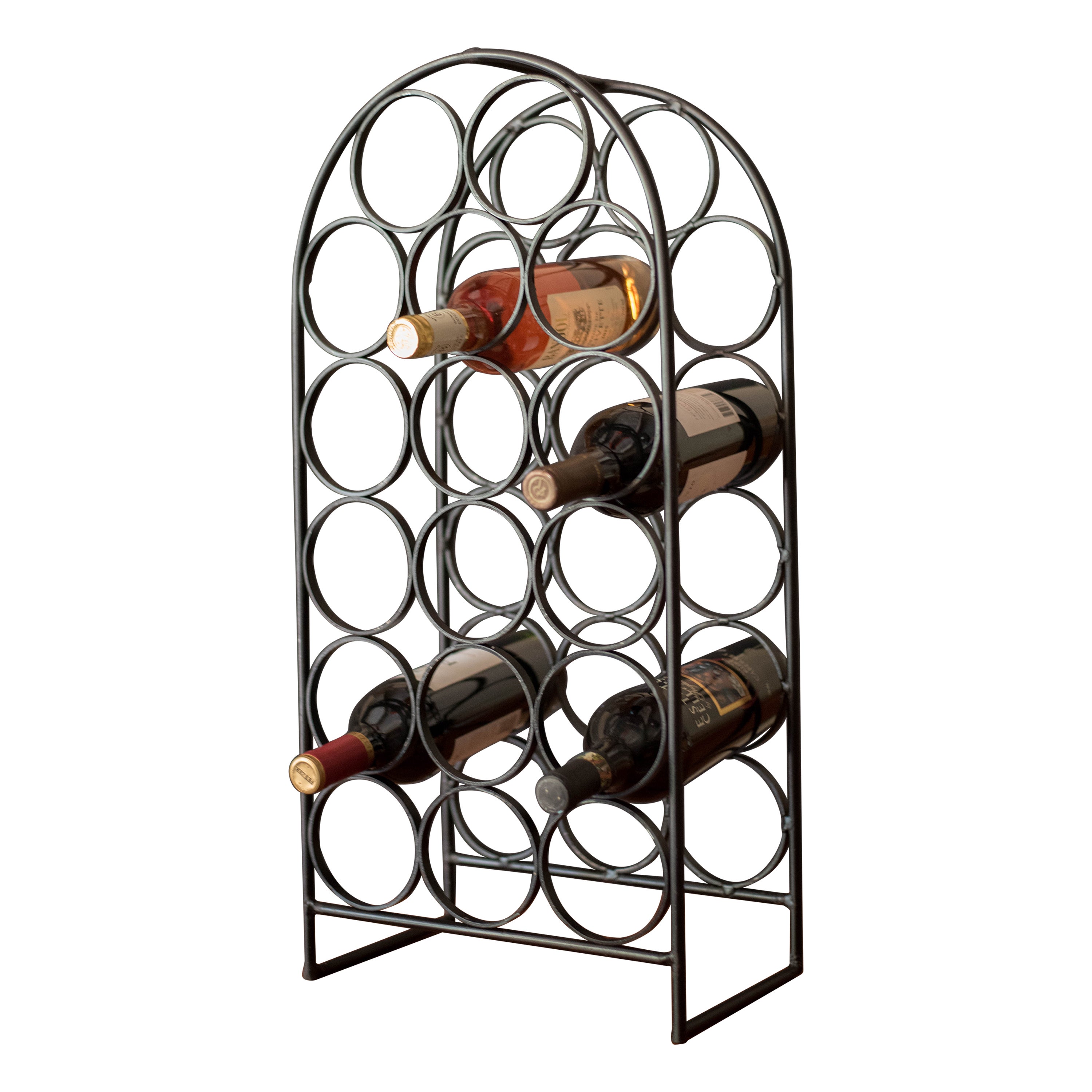 Black Cast Iron Mid Century Modern Wine Rack by Arthur Umanoff for Shaver Howard