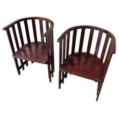 1905 Liberty & Co Mahogany Spindle Chairs - Set of 2