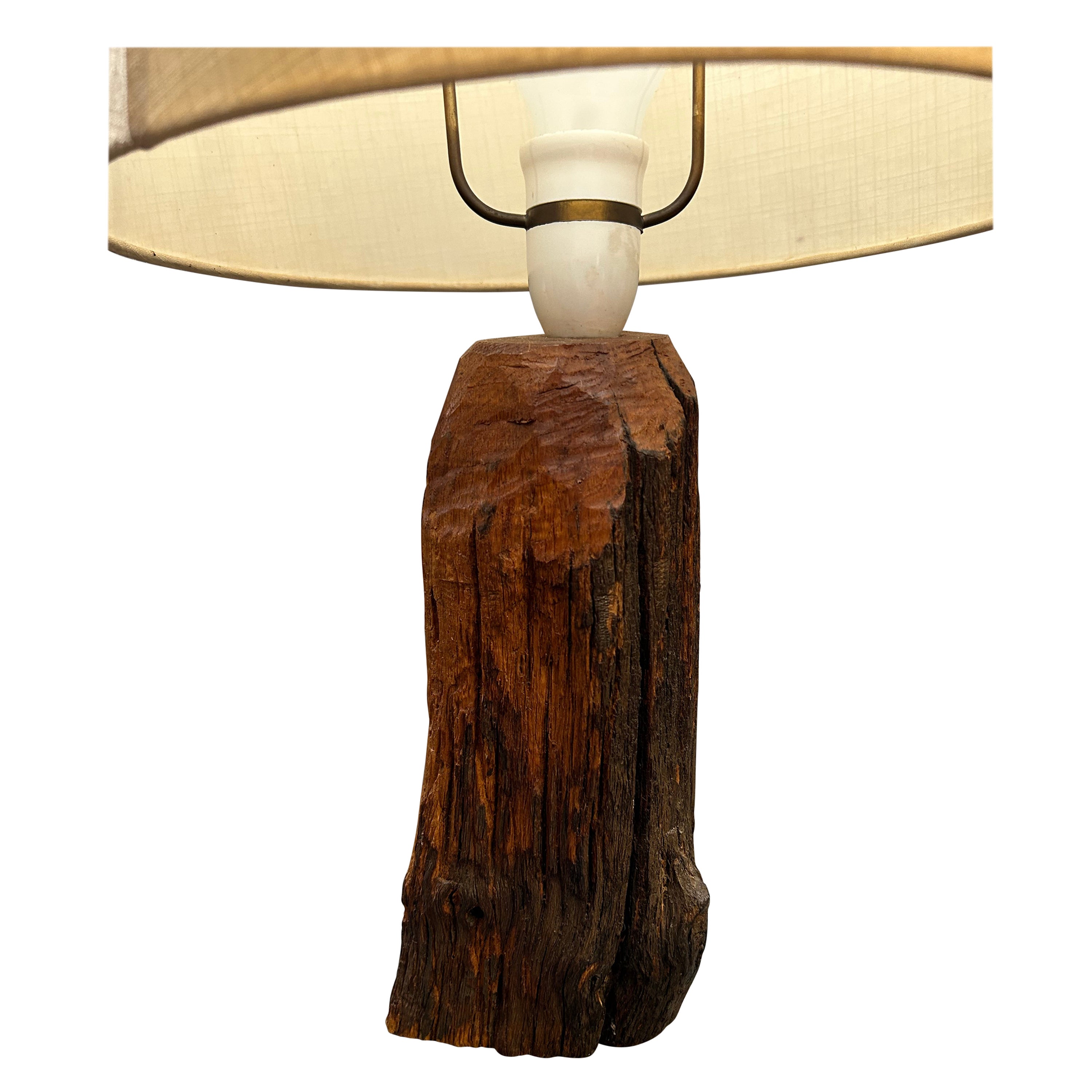 Organic brutalist wooden table lamp Sweden 1970’s.