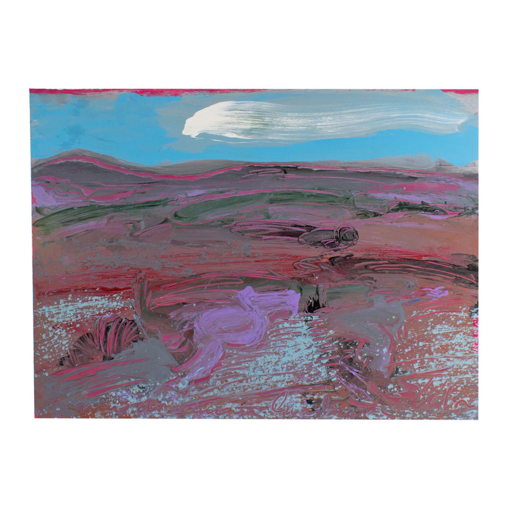 Harry Hilson 1980s “New American Landscape” Abstract Landscape Acrylic Painting  For Sale