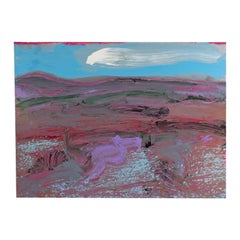 Used Harry Hilson 1980s “New American Landscape” Abstract Landscape Acrylic Painting 