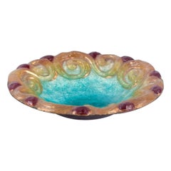 Vintage Duban-Christel for Limoges, France. Enamel bowl, mid-20th C.