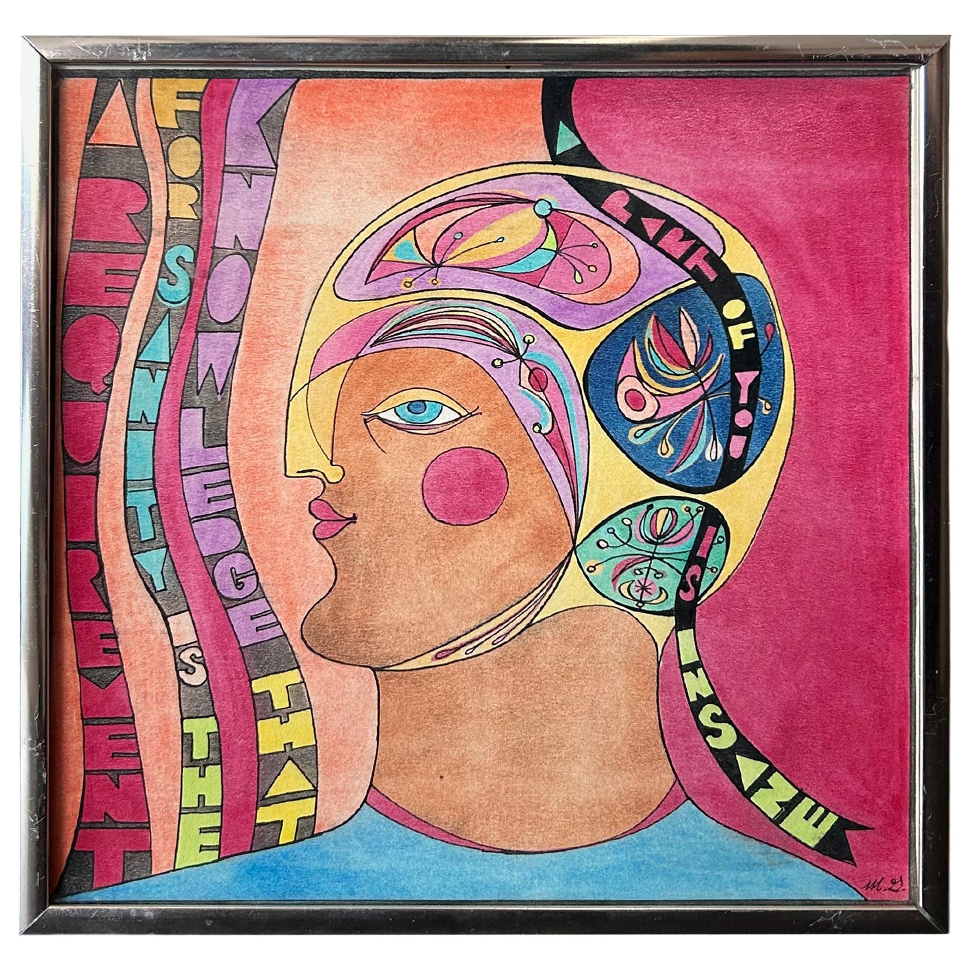 Psychedelic Midcentury Painting by Artist Dick Seeger  For Sale