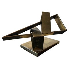Polished Brass Abstract 1970's Sculpture by William De Lillo 