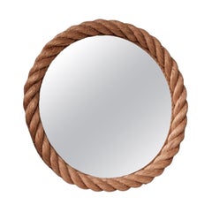 Audoux-Minet Rope Mid-Century French Circular Mirror