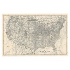 Ancienne carte du réseau ferroviaire américain et de toutes les routes aériennes sur le verso, 1931