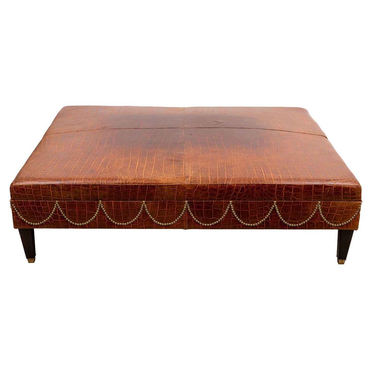 Large Leather Ottoman For Sale