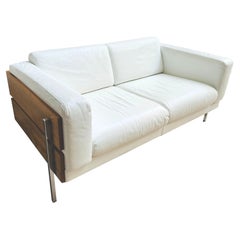 2000s White Leather 2-Seater Robin Day for Habitat Sofa