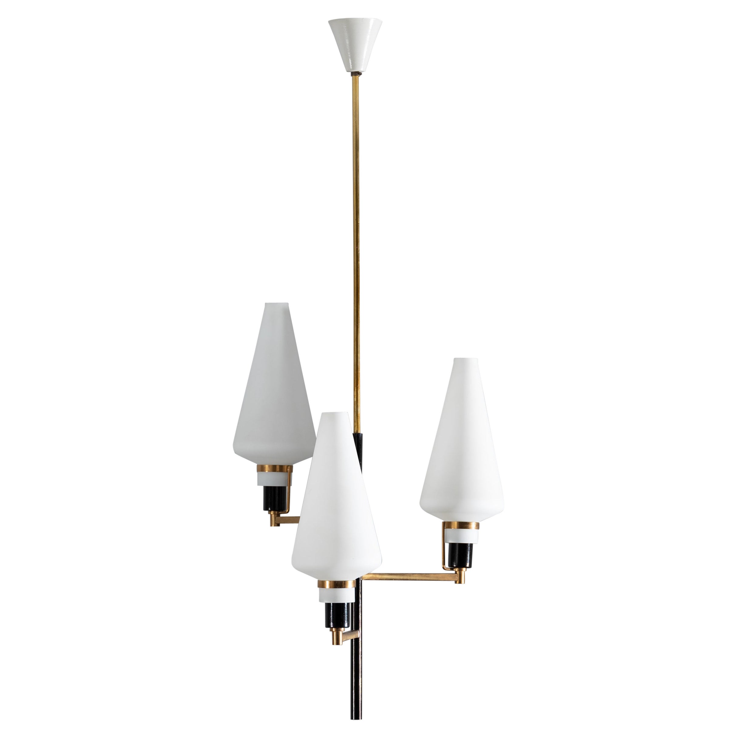 Italian Design Elegance: Vintage 1950s Pendant Chandelier with Modern Touch