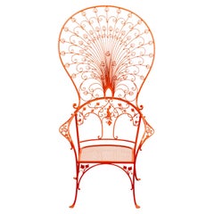 Salmon Iron Peacock Chair