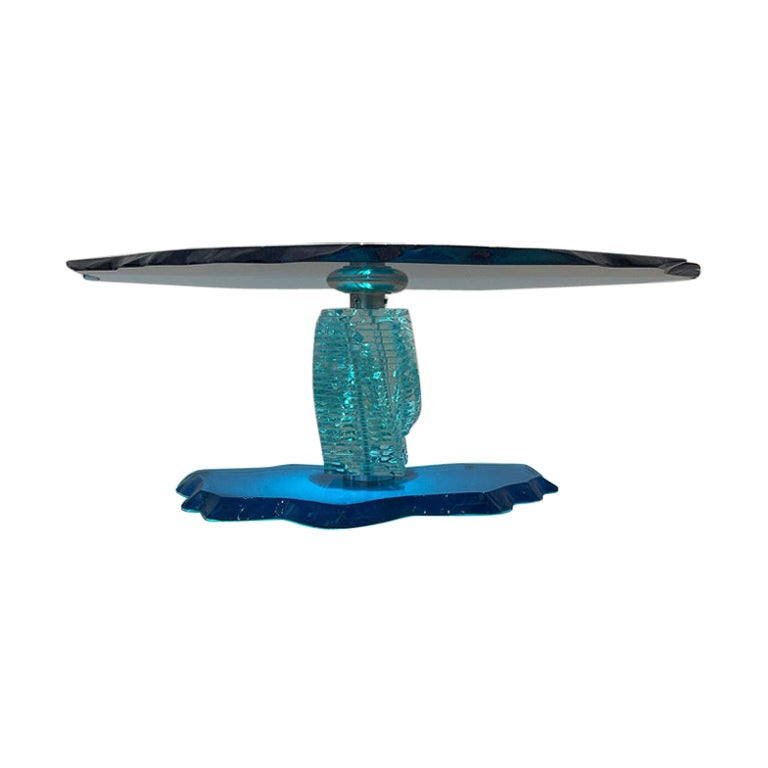 Contemporary 'Azzure' Glass Coffee / Side Table by Danny Lane