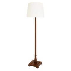 Antique Art Deco Walnut Floor Lamp