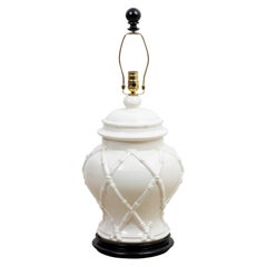 White Ceramic Faux Bamboo Lamp