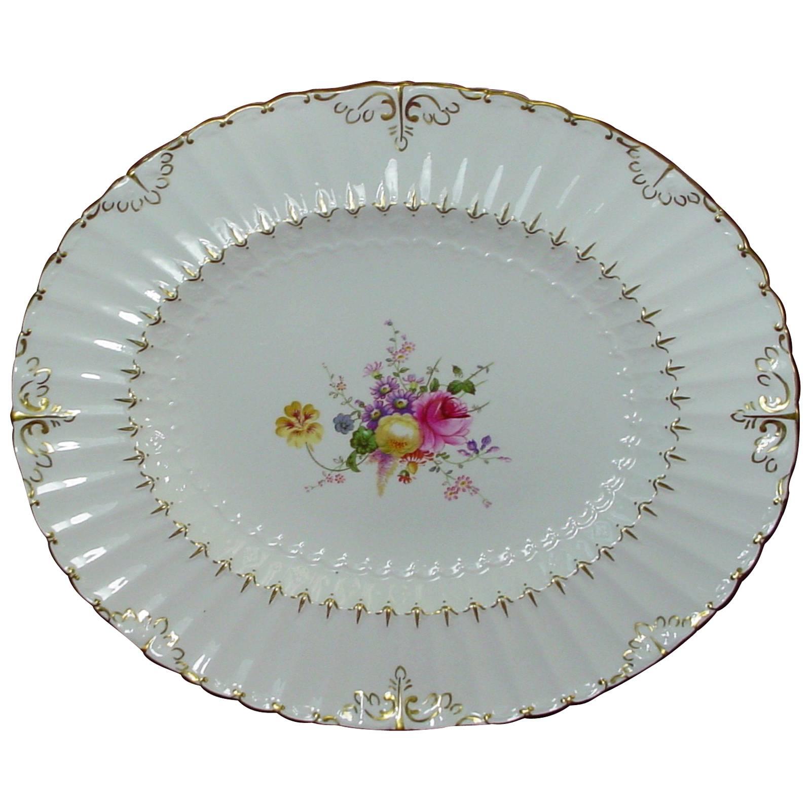 Royal Crown Derby Porcelain Ashby Pattern Medium Platter Hand-Painted For Sale