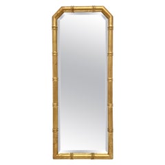  Gilt Faux Bamboo Beveled Mirror