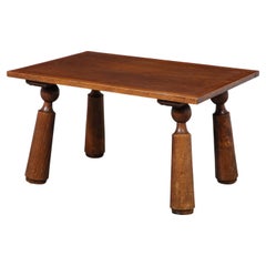 Used Oak Coffee Table With Turned Legs, in the Manner of Charles Dudouyt, France