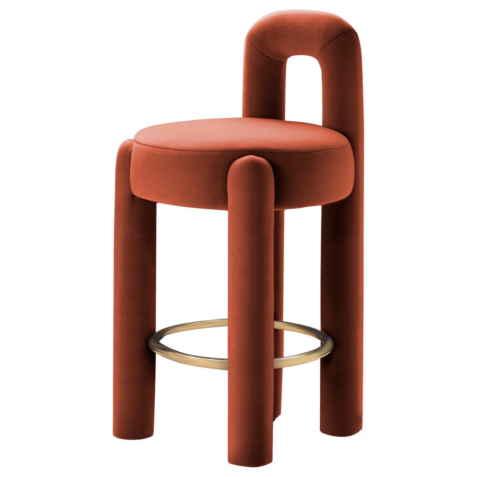 DOOQ! Organic Modern Marlon Counter Chair in Brown Kvadrat by P. Franceschini For Sale