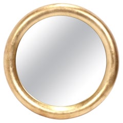 Großer runder vergoldeter Spiegel, Karl Springer zugeschrieben, 41" Durchmesser