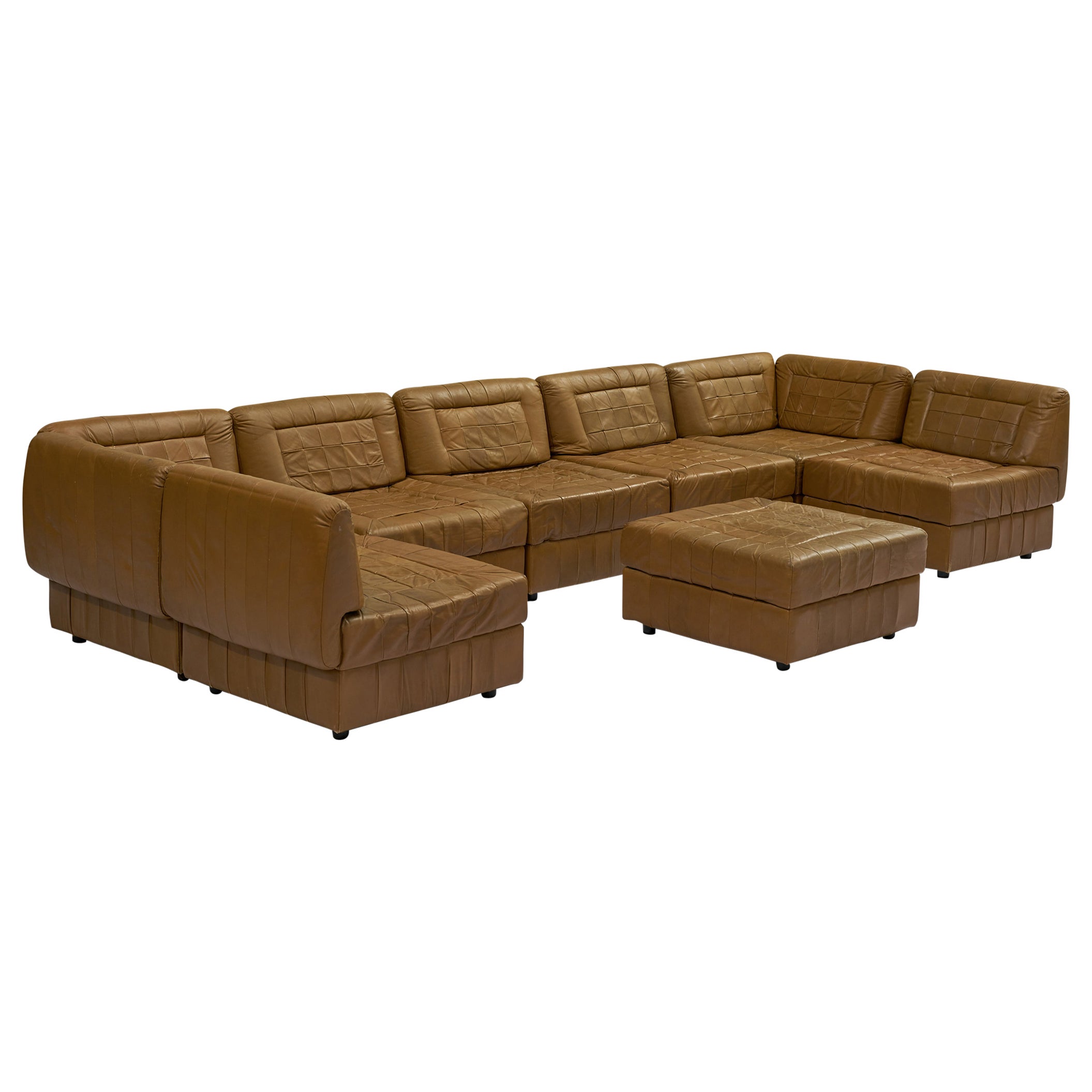 Percival Lafer leather modular seating set For Sale