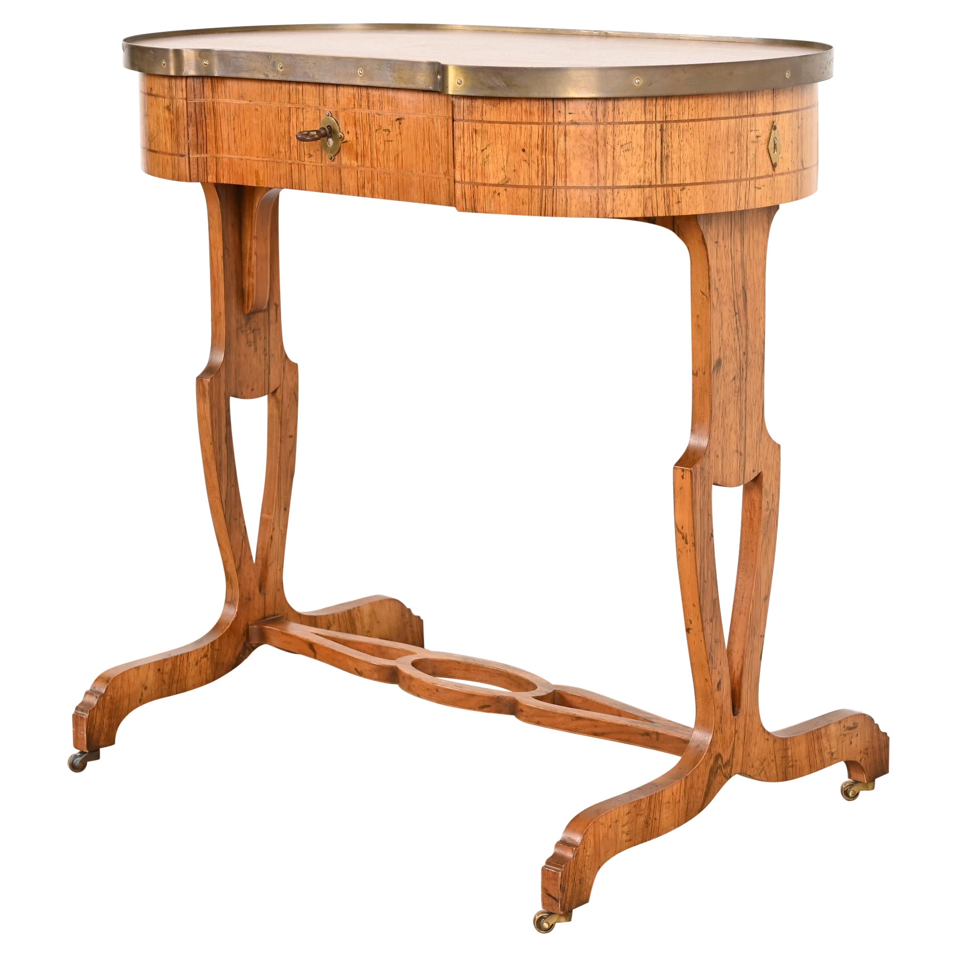 Console ou petit bureau en bois de rose de style Régence anglaise, Baker Furniture