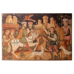 Tuscan Renaissance Fresco Style Tempera on Canvas