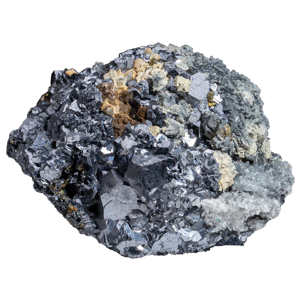 Galena avec quartz de la mine de Huanzala, district de Huallanca, Pérou en vente