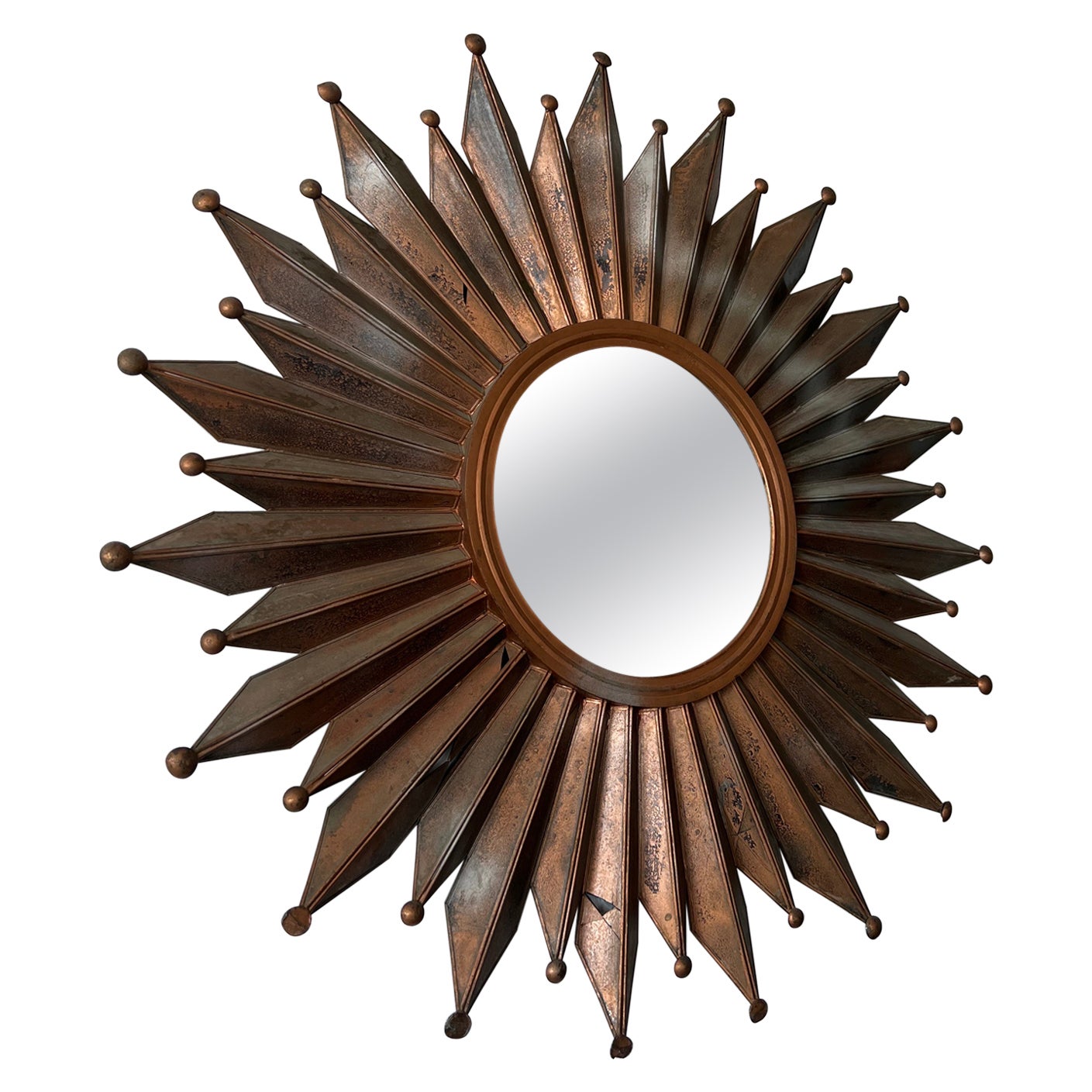 Sunburst Mirror from Taxco by "Taller de los Mejia" For Sale