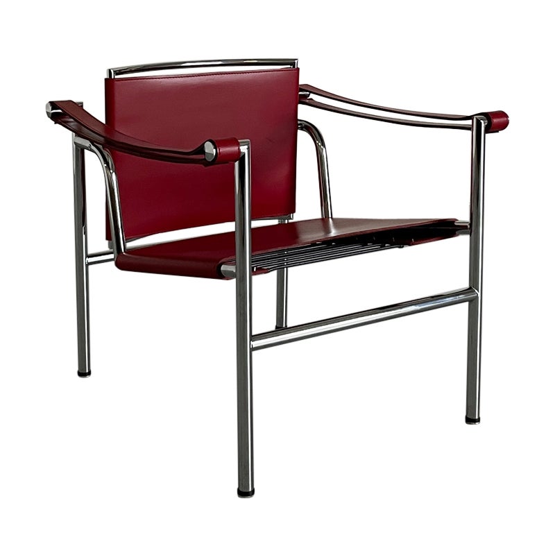 Vintage Mid-Century Modern Lounge Chair in style of 'LC1' Chair, Le  Corbusier For Sale at 1stDibs