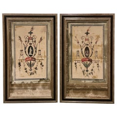 Pair of Frescoe Style Canvas Wall Panels