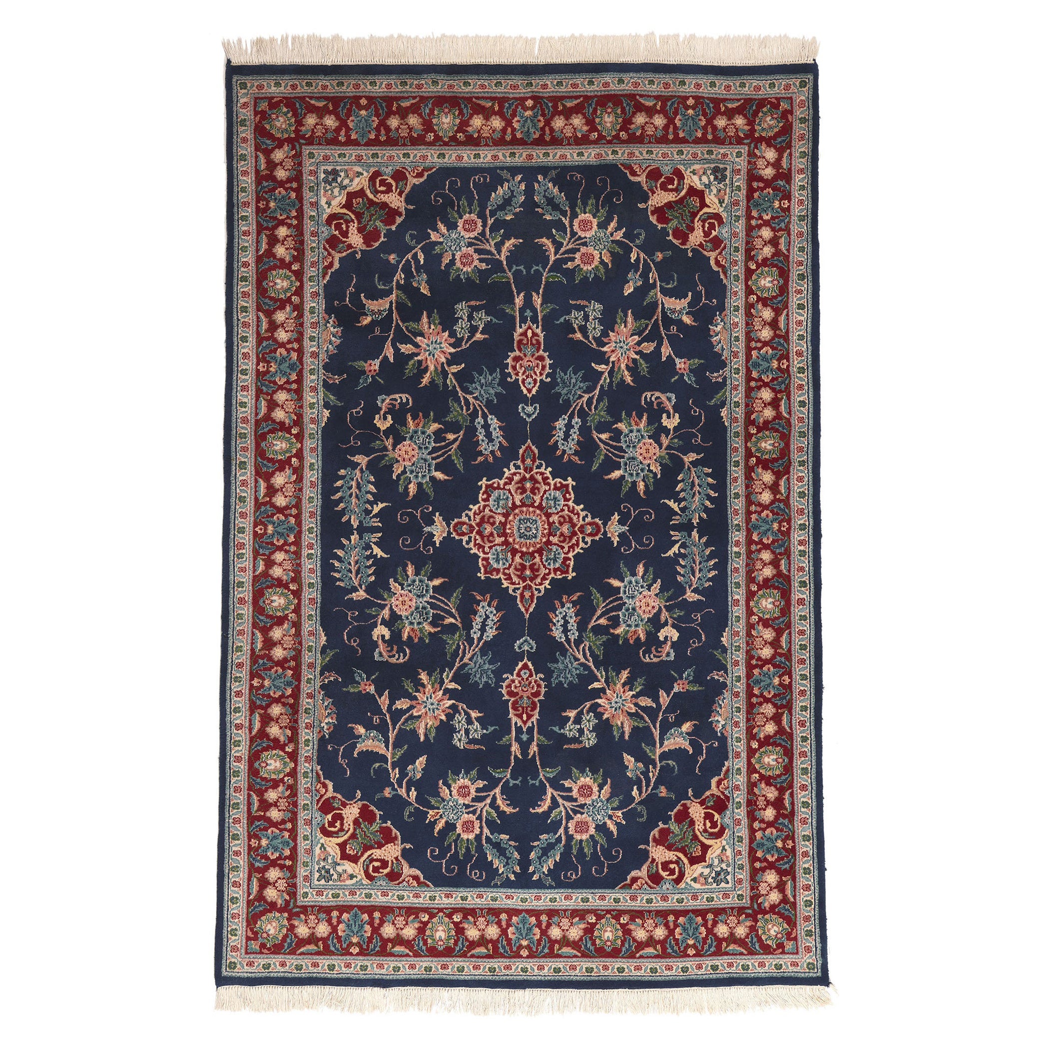 Vintage Indian Rug, Traditional Sensibility Meets Patriotic Flair For Sale