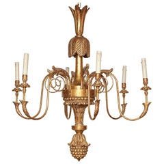 Large Regency Carved Giltwood Chandelier