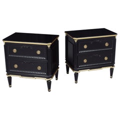 Vintage Louis XVI Mahogany Commodes: Timeless Nightstands for the Modern Home