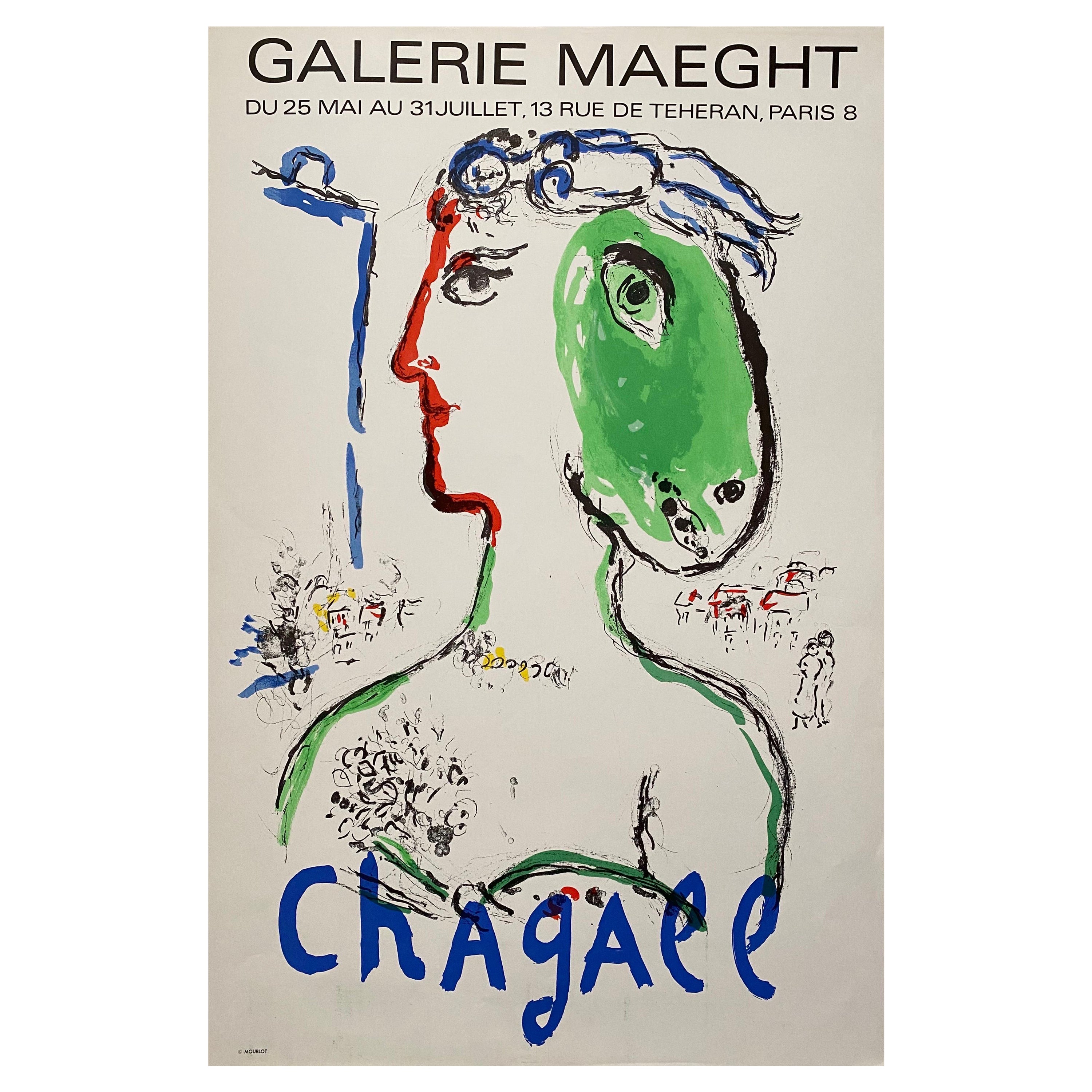 En 1972, Marc Chagall « l'Artiste Phenix » imprimé pour la Galerie Maeght par Mourlot  en vente