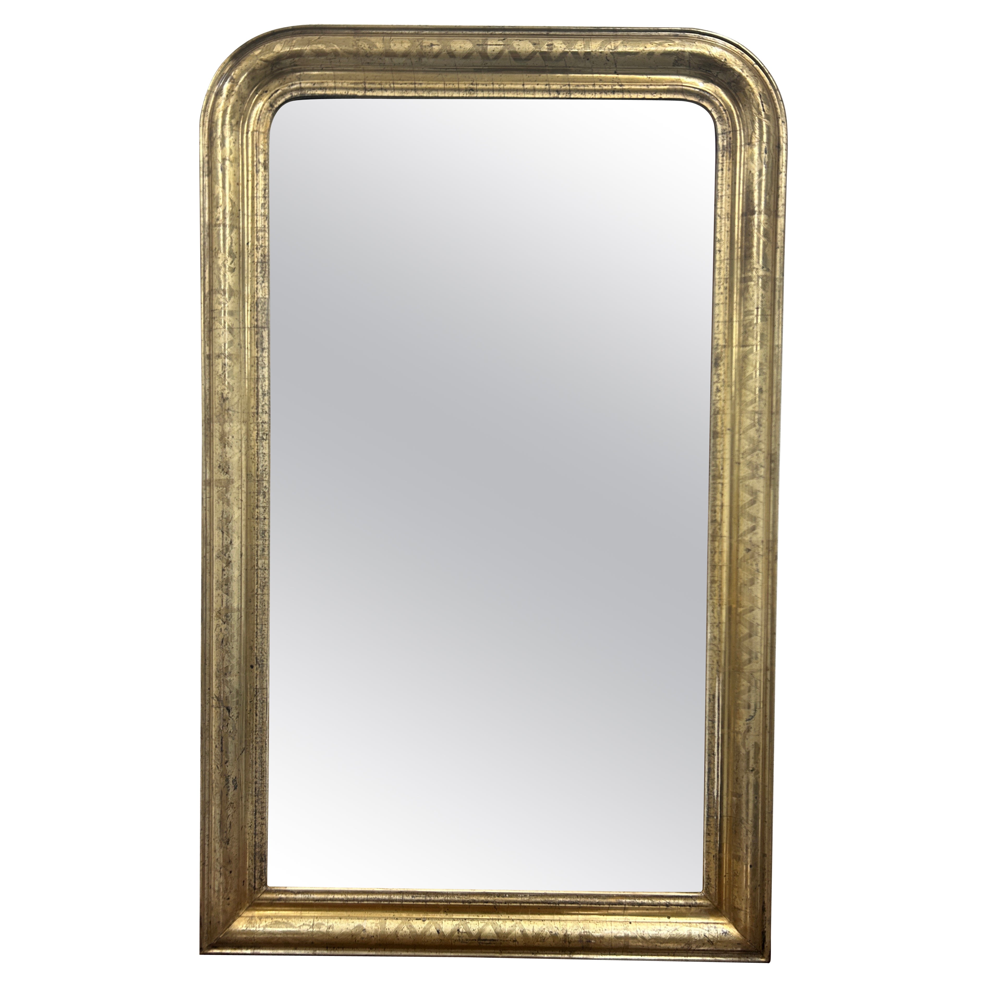 19th Century French Louis Philippe Gilt Mirror For Sale