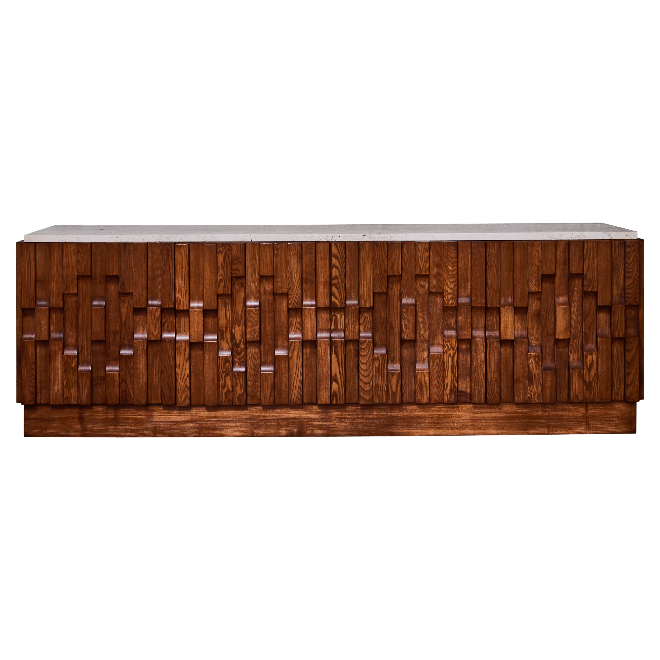 Cubic wooden sideboard by Studio Glustin For Sale